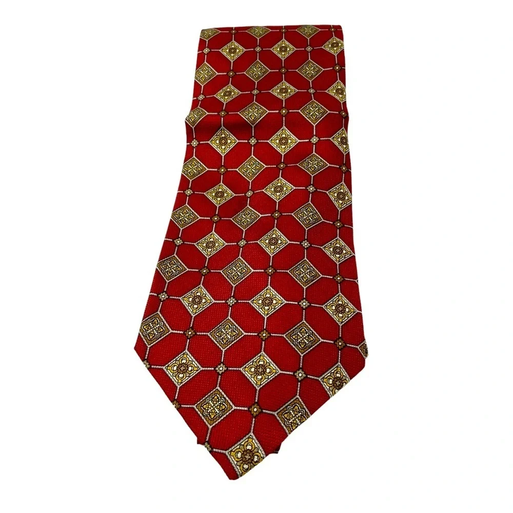 Valentino Necktie Red with Gold Diamonds